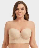 Smooth Lace Longline Strapless Underwire Bra